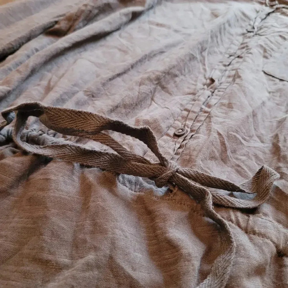 Michael Stars Womens Dress Size S Gray Henley Button-Up Long Sleeve Fairycore - Picture 4 of 9